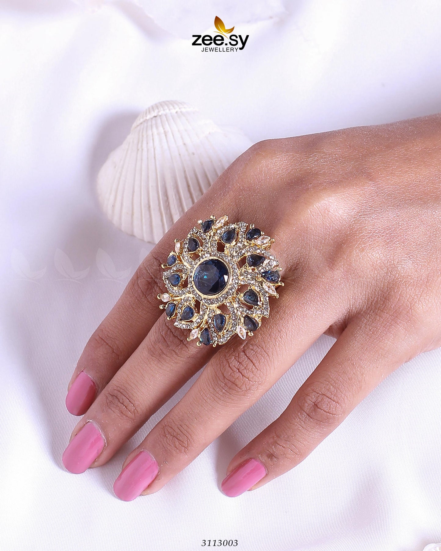 Emma Rings Golden Blue