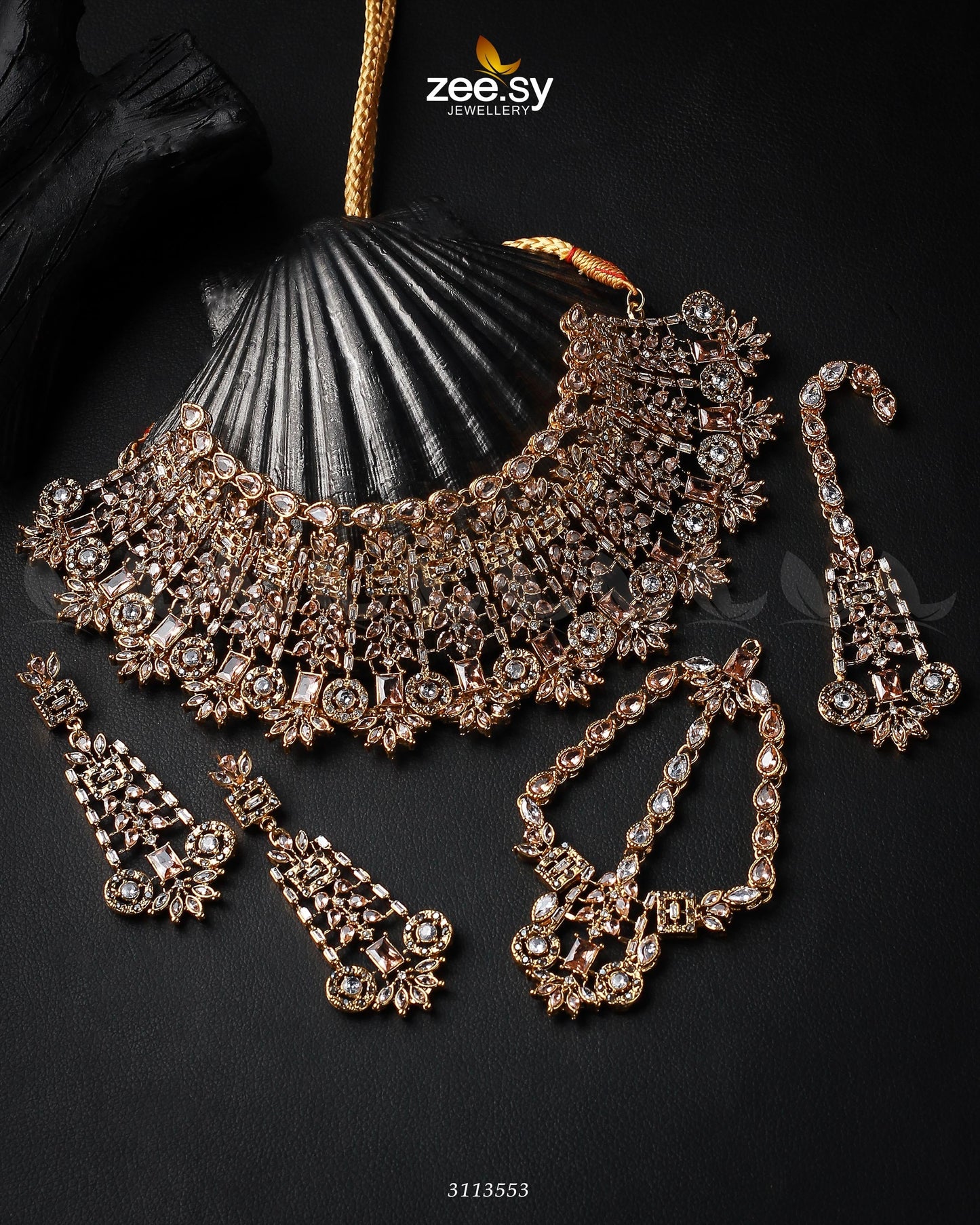 Resham Bridal Set Golden Champagne