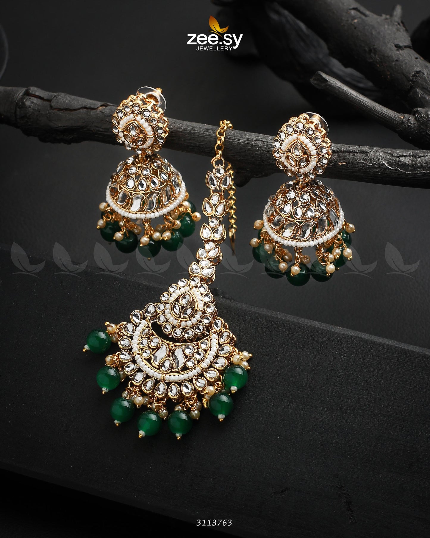 Rija Earrings Green