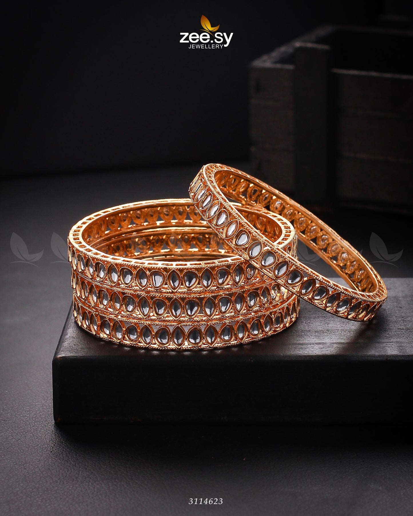 Ethereal Charm Bangles White 2*4