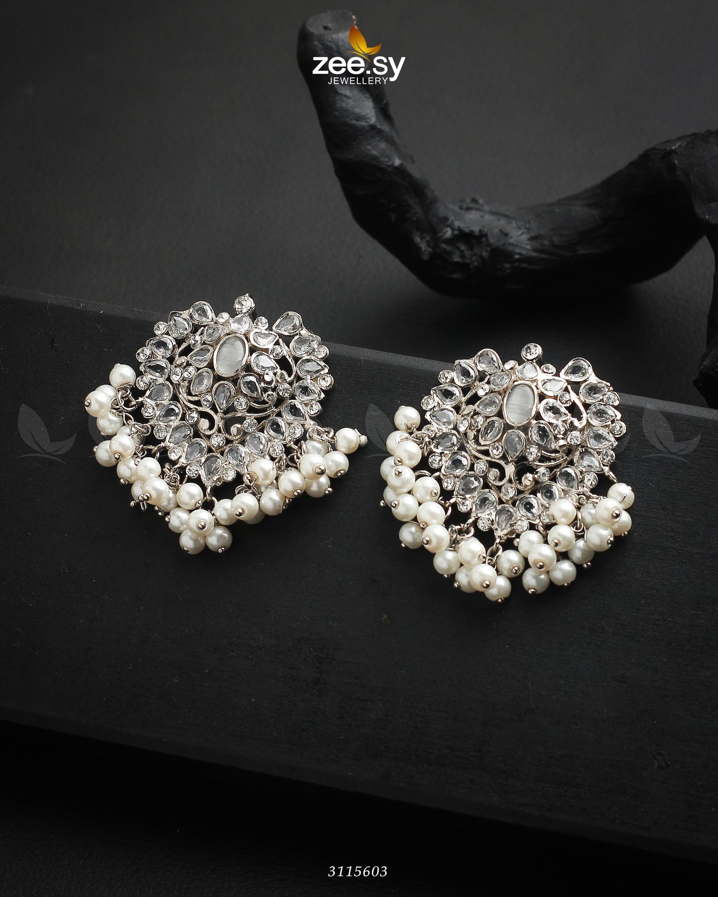 Luxuriant Earrings Silver White