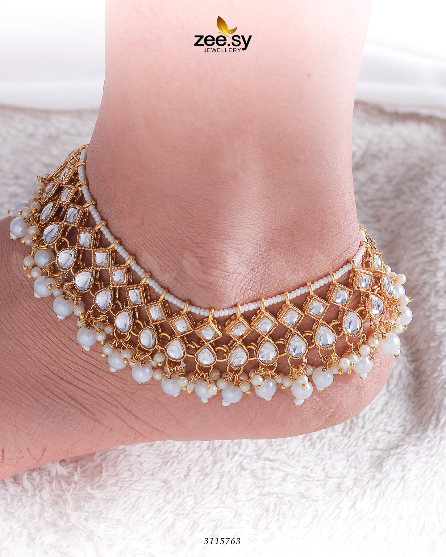 Tanzanite Anklet Golden White