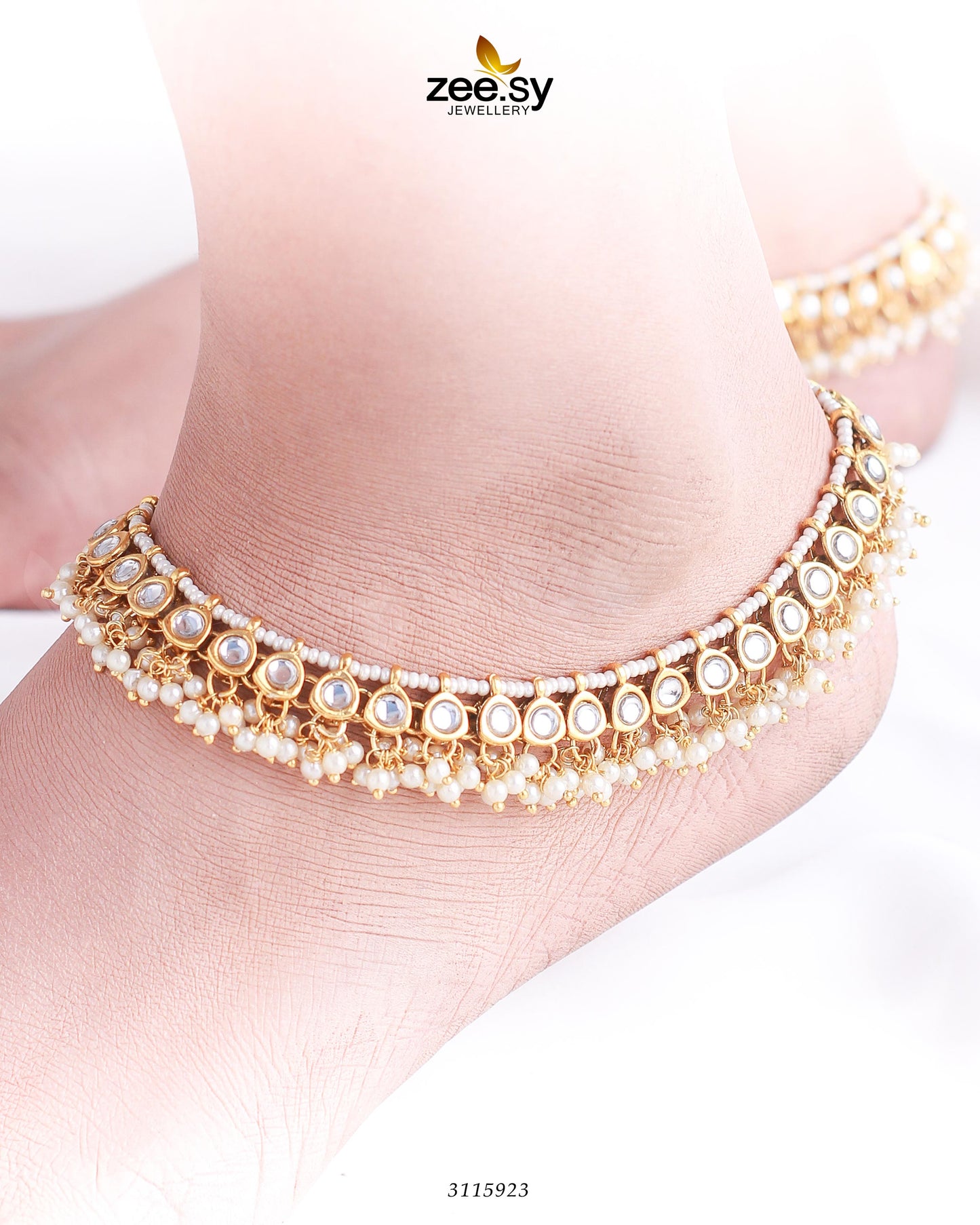 Simone Anklet Golden White