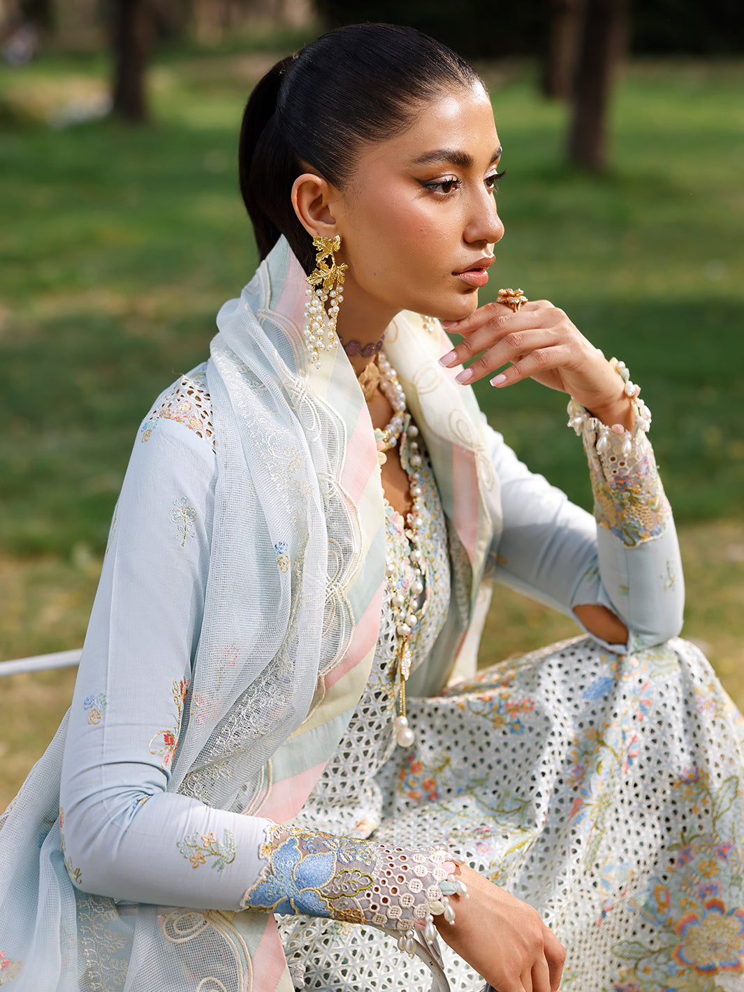Bin Ilyas | Carnival Summer Edit 25 | 31 - B XL Pale Aqua Lawn