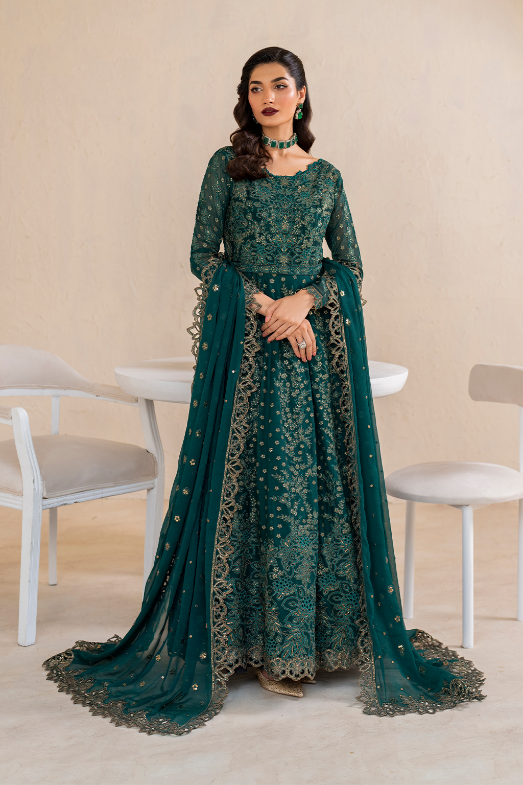 Iznik | Chinnon Chiffon | CC-47 Embroidered Chiffon - Pakistani Designer Dress - by Iznik | Type: Formal - 100% Original at Saira Sultan