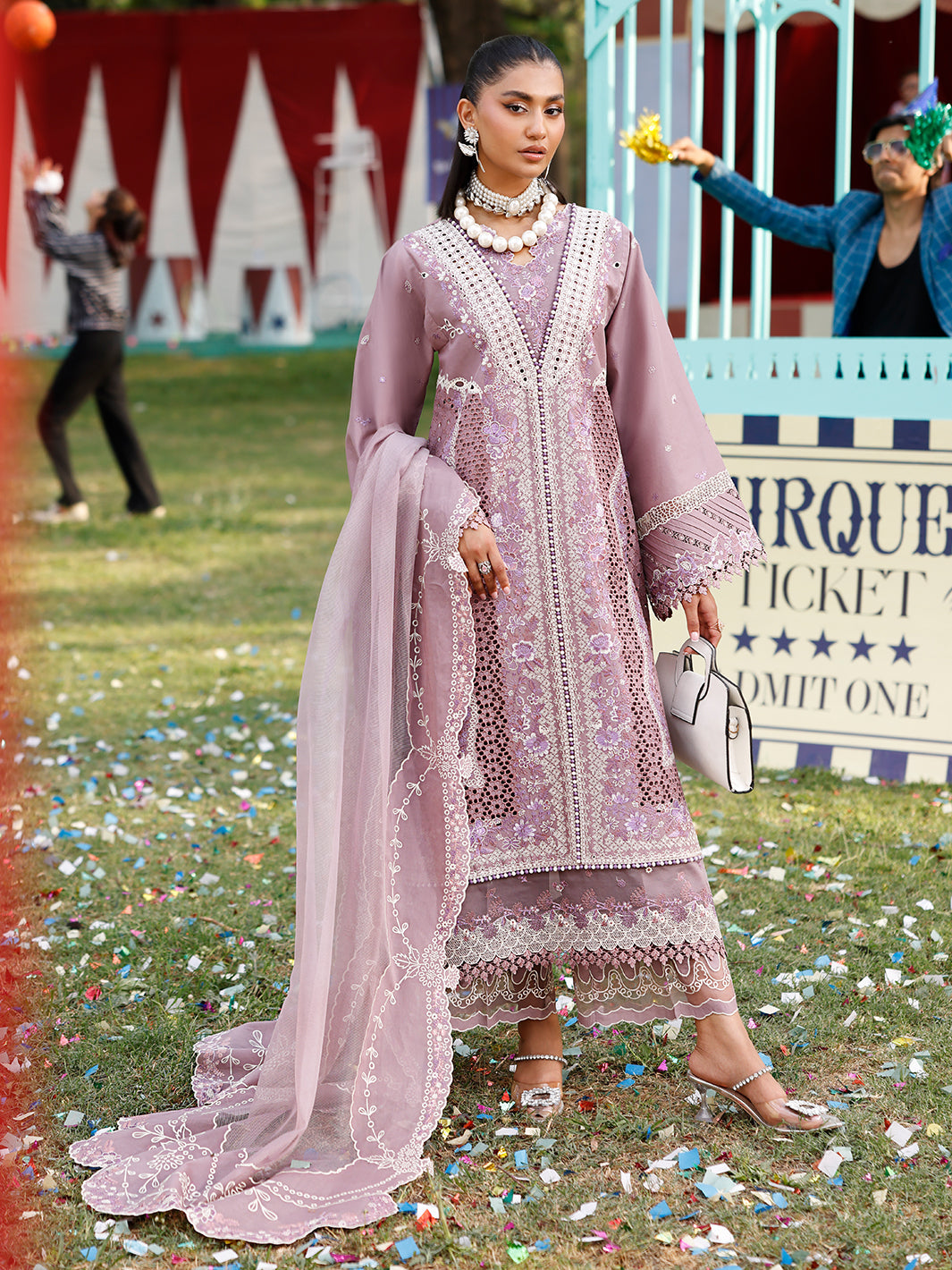 Bin Ilyas | Carnival Summer Edit 25 | 32 - B XS Dusty Pink Lawn