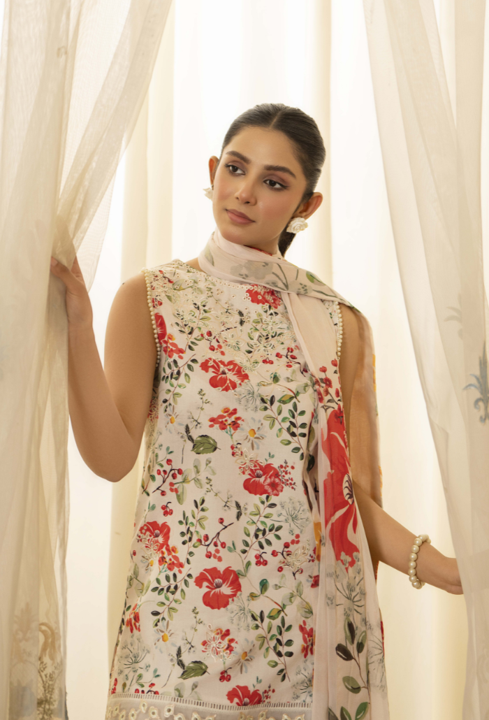 Humdum | Senora Lawn 25 | Senora - D05 M Off White Lawn
