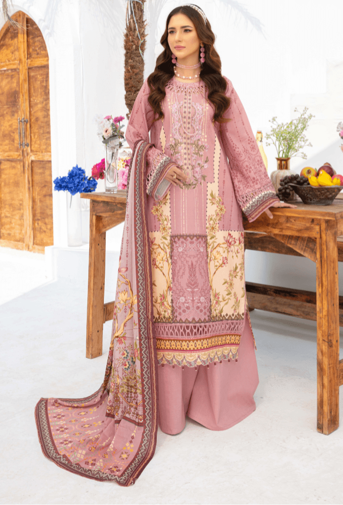 Humdum | Saira Bano Lawn 24 | D01 - Pakistani Designer Dress - by HumDum | Type: Casuals - 100% Original at Saira Sultan