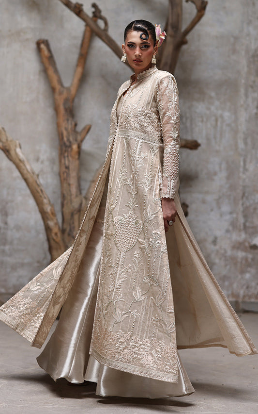 Threads and Motifs | Formal Dresses 25 | NET EMBROIDERED JACKET WITH GHARARA - Pakistani Designer Dress - by Threads and Motifs - Type : Ladies Clothes - 100% Original at Saira Sultan