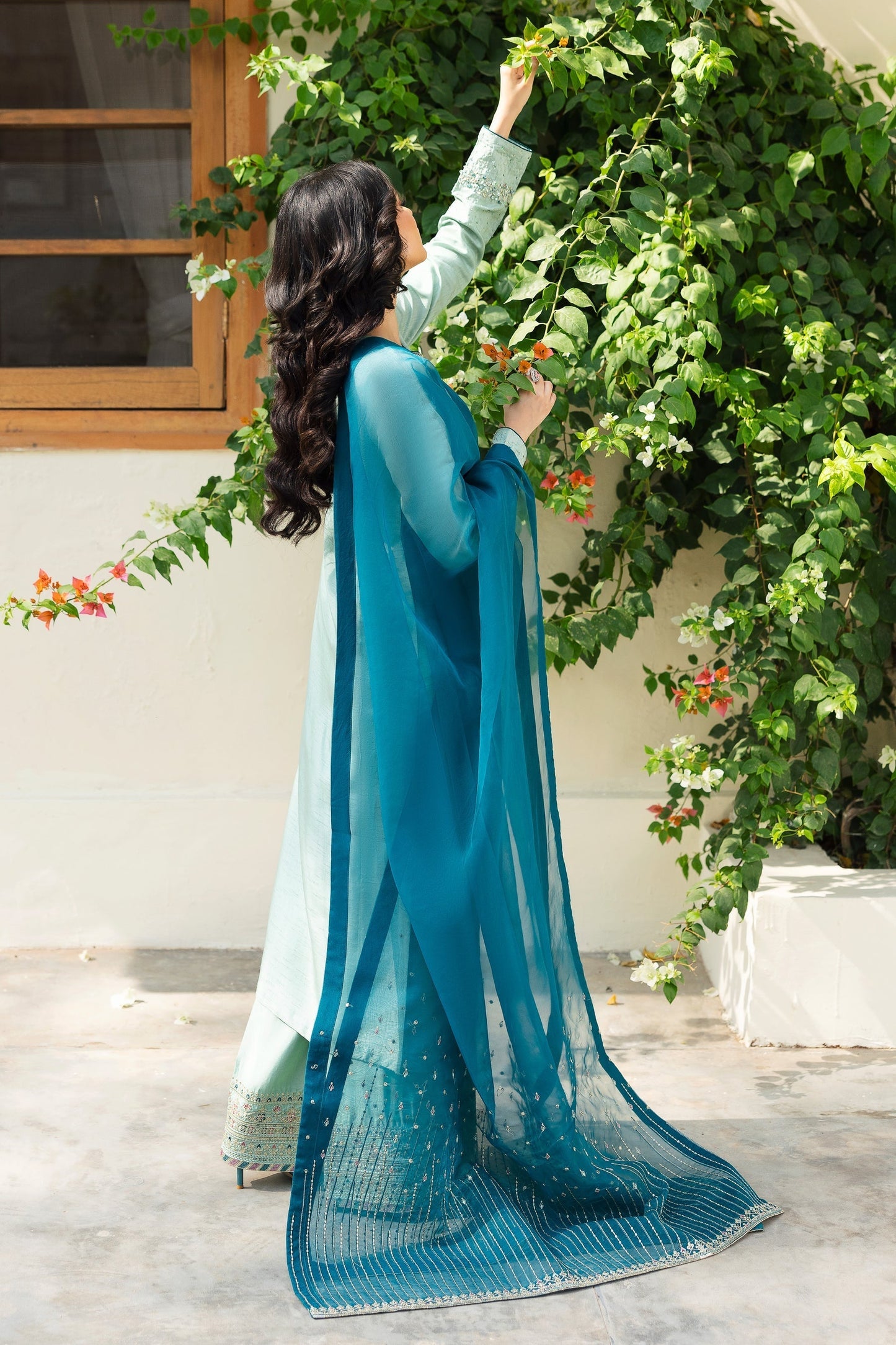 Naqshi | Rijaas Luxury Pret 24 | TANIA S Aqua Indian Raw Silk