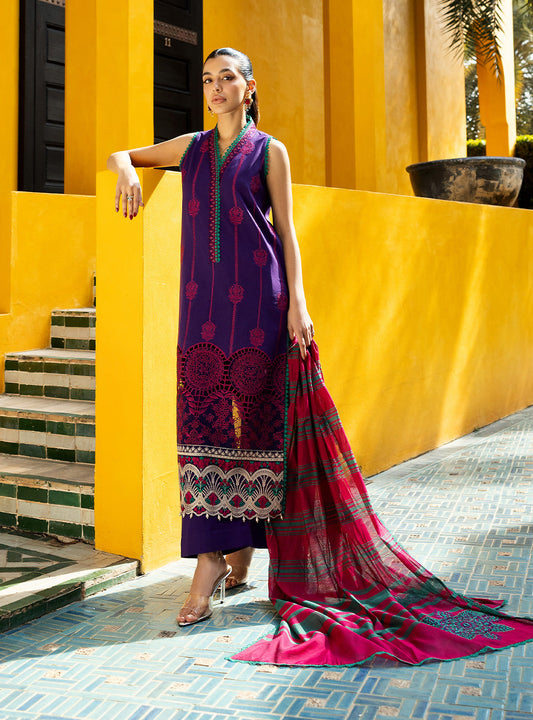 Zainab Chottani | Chikankari 25 | Zynah - 1B XS Deep Purple Chikankari