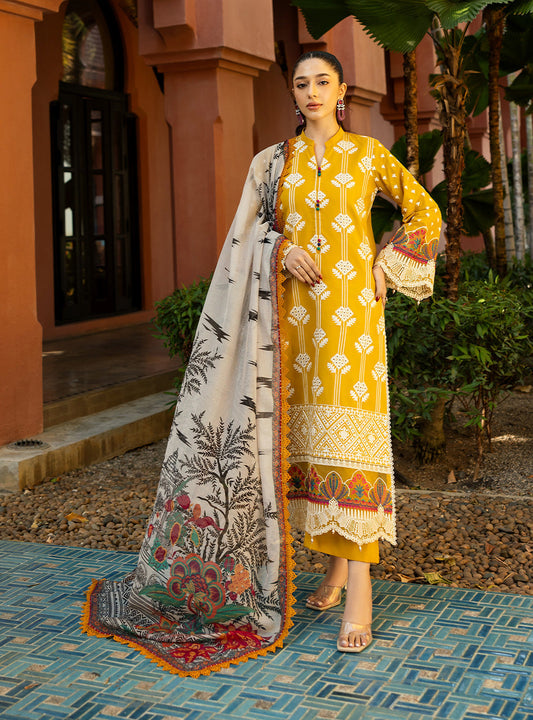 Zainab Chottani | Chikankari 25 | Aanya - 4A XS Mustard Yellow Chikankari