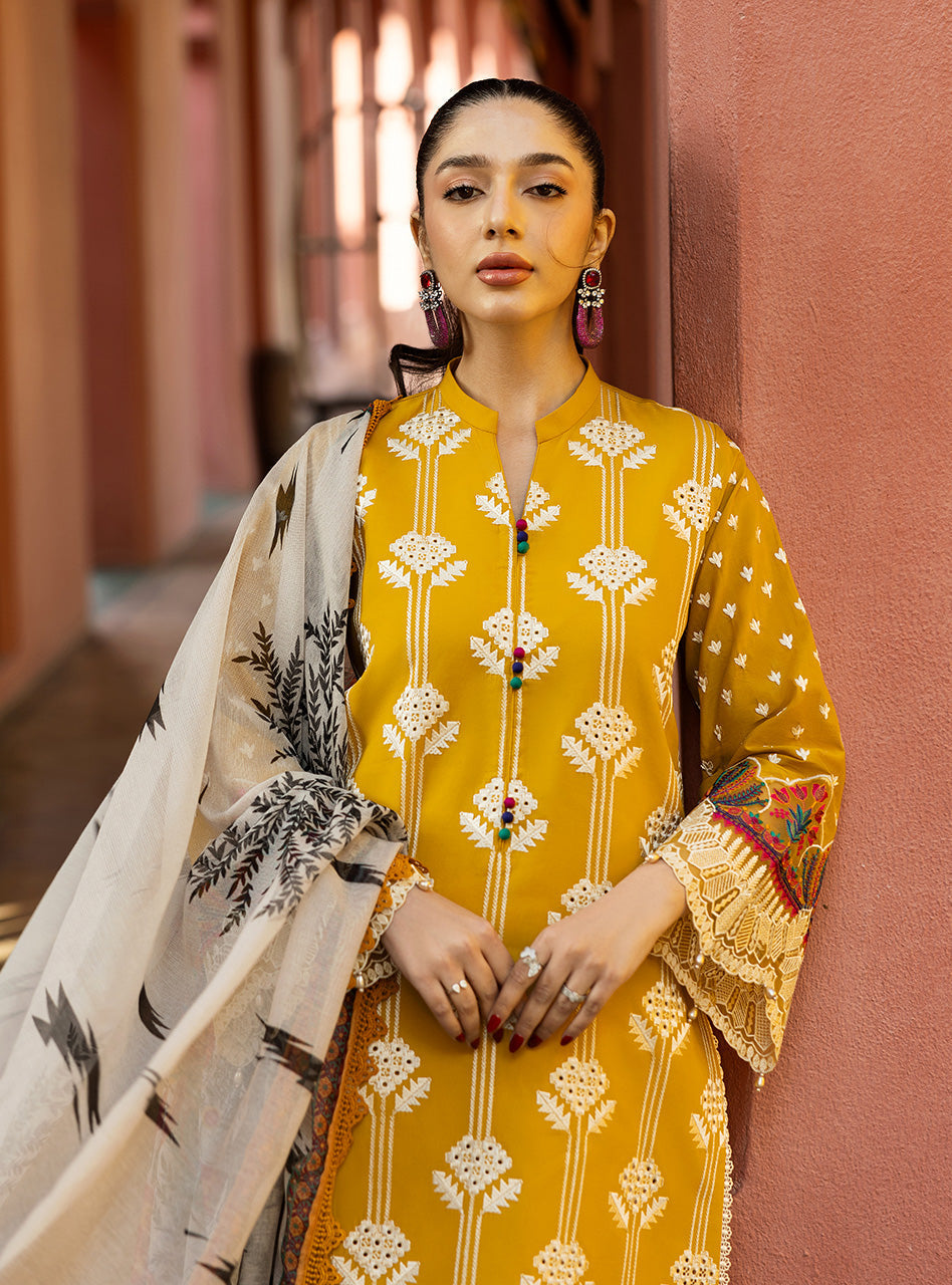 Zainab Chottani | Chikankari 25 | Aanya - 4A L Mustard Yellow Chikankari