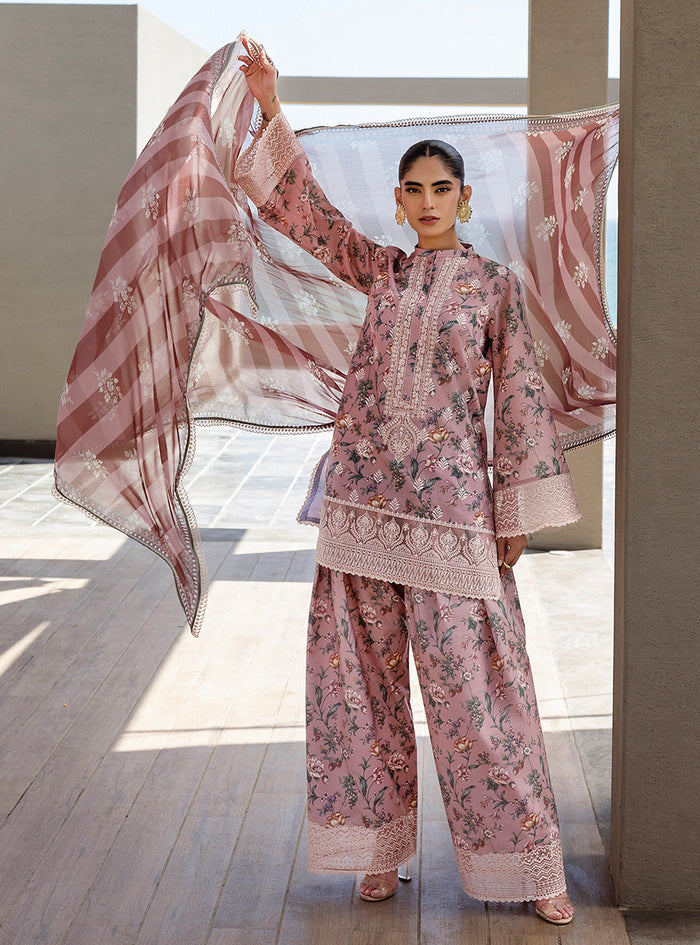 Zainab Chottani | Tahra Lawn 25 | Maraya XS Pink Lawn