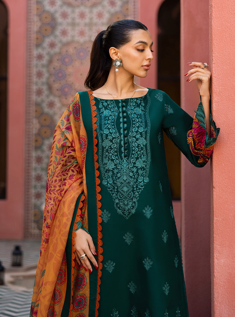 Zainab Chottani | Chikankari 25 | Nia - 6A M Emerald Green Chikankari