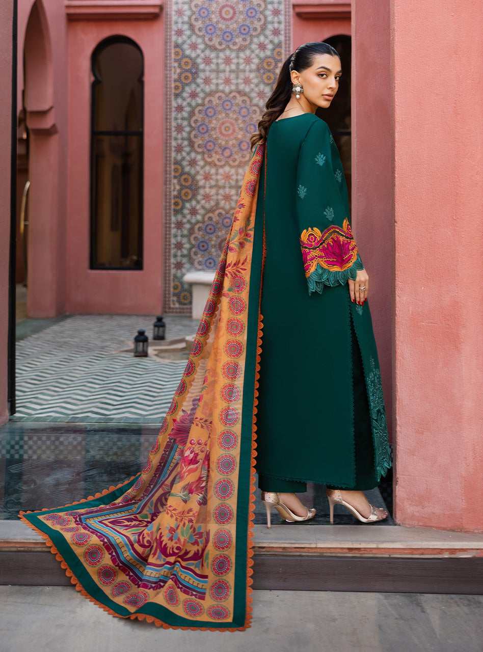 Zainab Chottani | Chikankari 25 | Nia - 6A S Emerald Green Chikankari