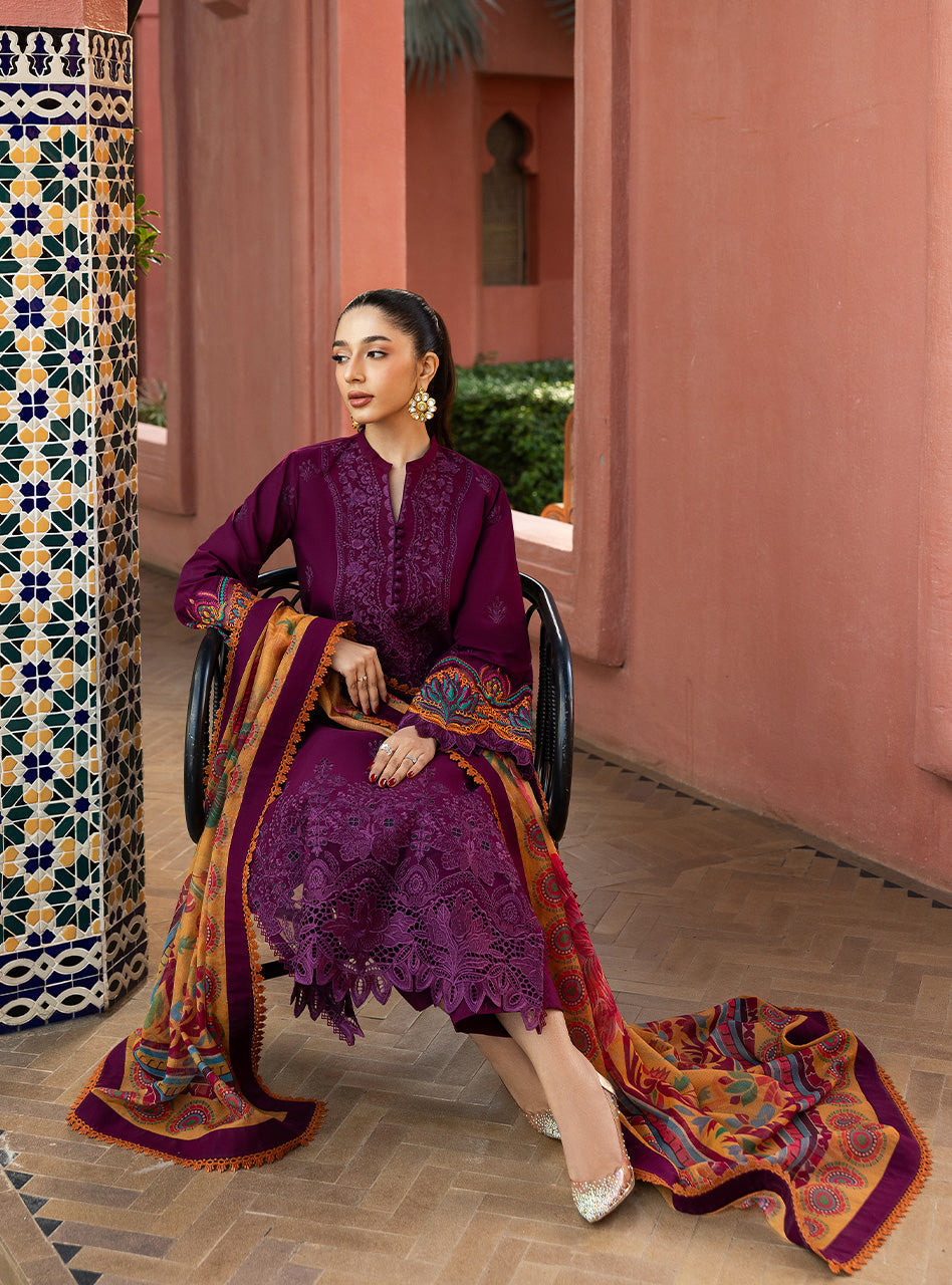 Zainab Chottani | Chikankari 25 | Nia - 6B XL Berry Lawn