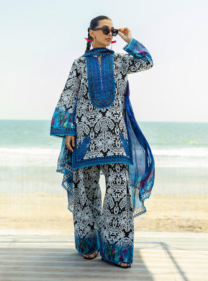 Zainab Chottani | Tahra Lawn 25 | Bella XS Blue Lawn