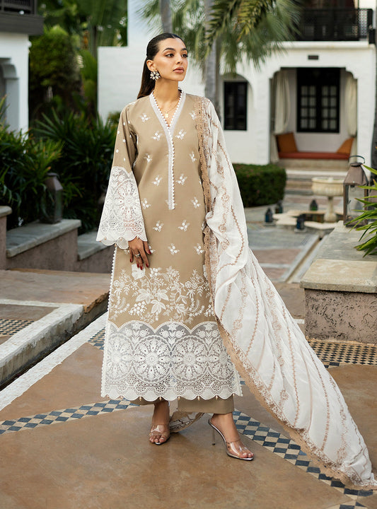 Zainab Chottani | Chikankari 25 | Sia - 11A XS Sand Chikankari