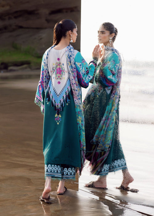 Sadaf Fawad Khan | Siraa Lawn 25 | Surf Gypsy S Sea Green Lawn