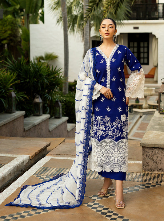 Zainab Chottani | Chikankari 25 | Sia - 11B XS Cobalt Blue Chikankari