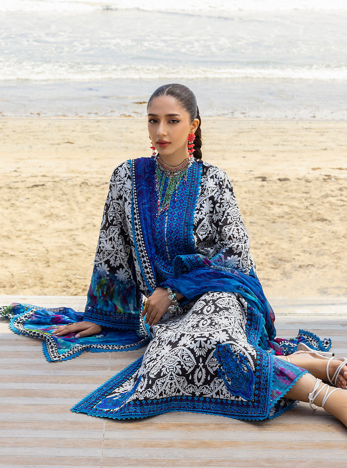 Zainab Chottani | Tahra Lawn 25 | Bella XL Blue Lawn