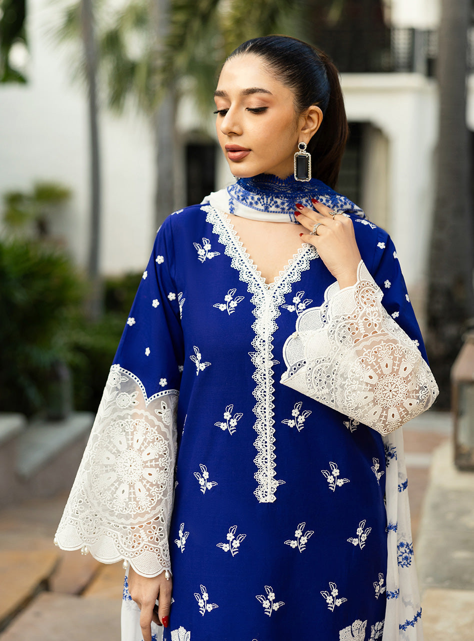Zainab Chottani | Chikankari 25 | Sia - 11B M Cobalt Blue Chikankari