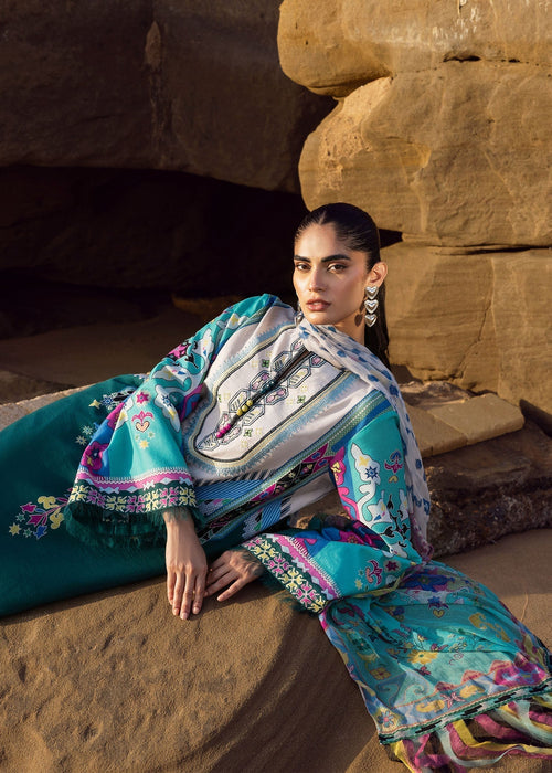 Sadaf Fawad Khan | Siraa Lawn 25 | Surf Gypsy L Sea Green Lawn