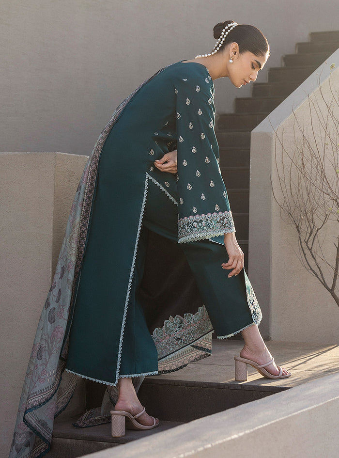 Zainab Chottani | Tahra Lawn 25 | Mina XL Teal Green Lawn