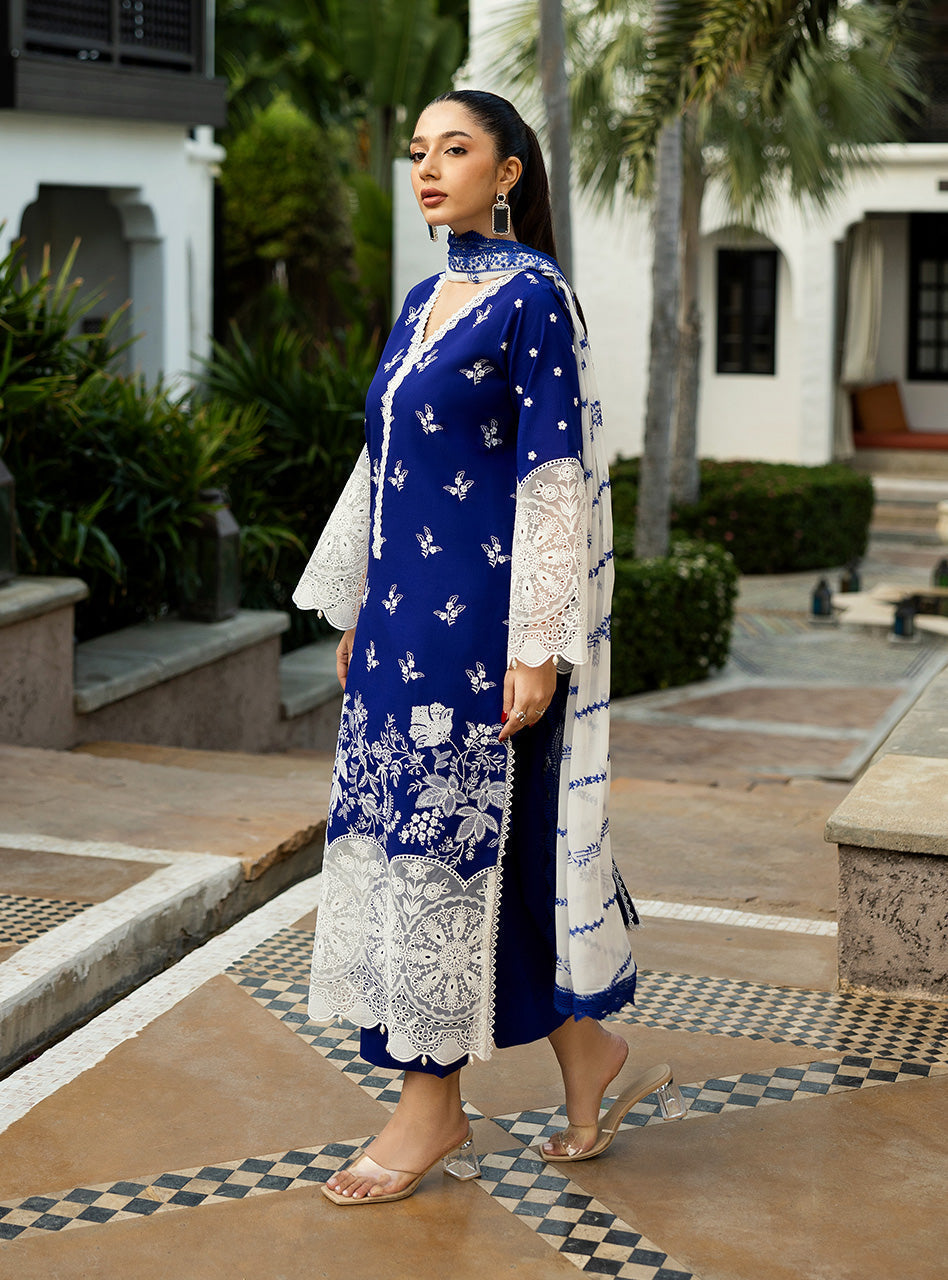 Zainab Chottani | Chikankari 25 | Sia - 11B L Cobalt Blue Chikankari