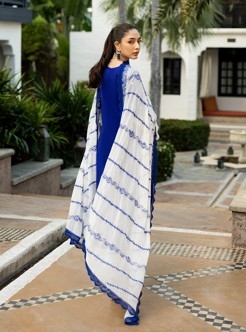Zainab Chottani | Chikankari 25 | Sia - 11B S Cobalt Blue Chikankari