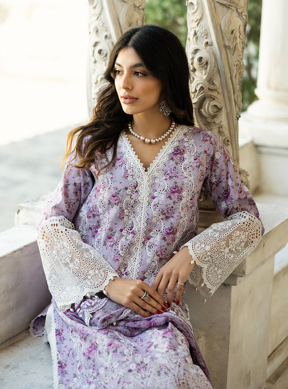 Zainab Chottani | Chikankari 25 | Lamia - 9B L Lilac Chikankari