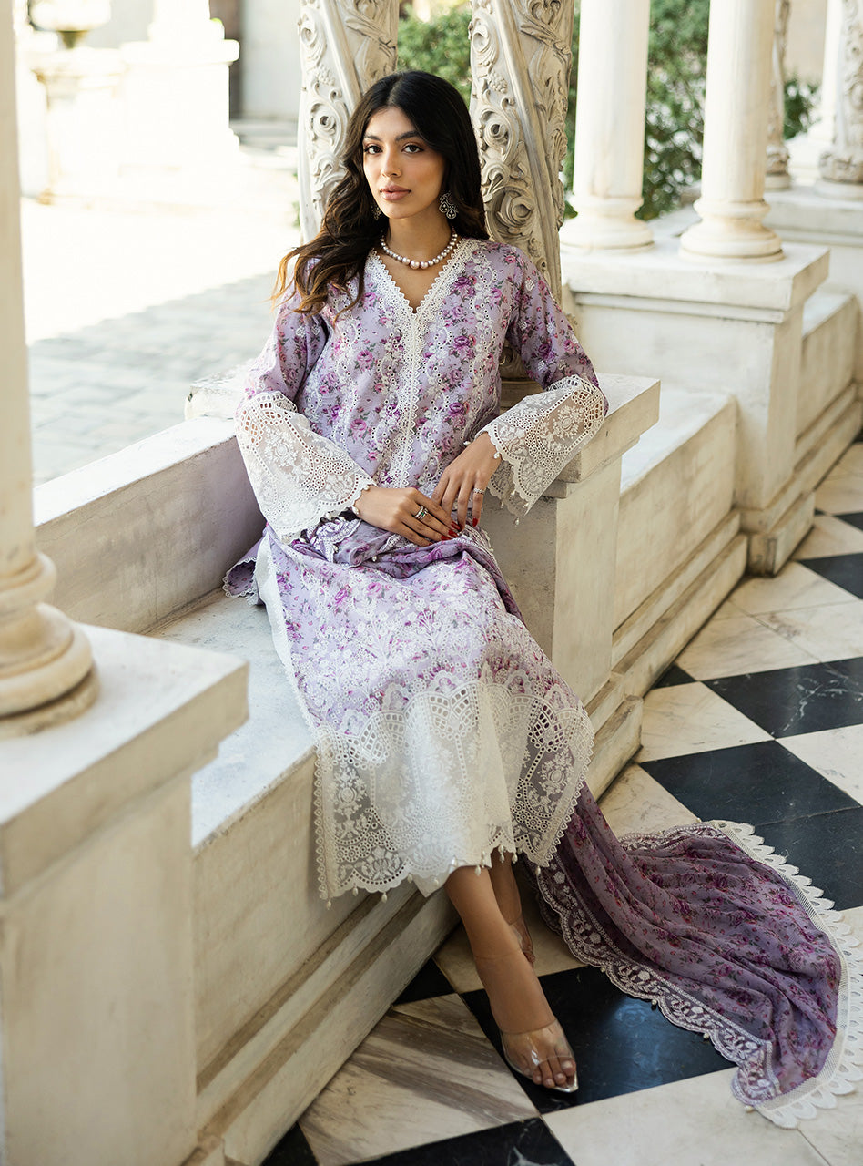 Zainab Chottani | Chikankari 25 | Lamia - 9B XL Lilac Chikankari