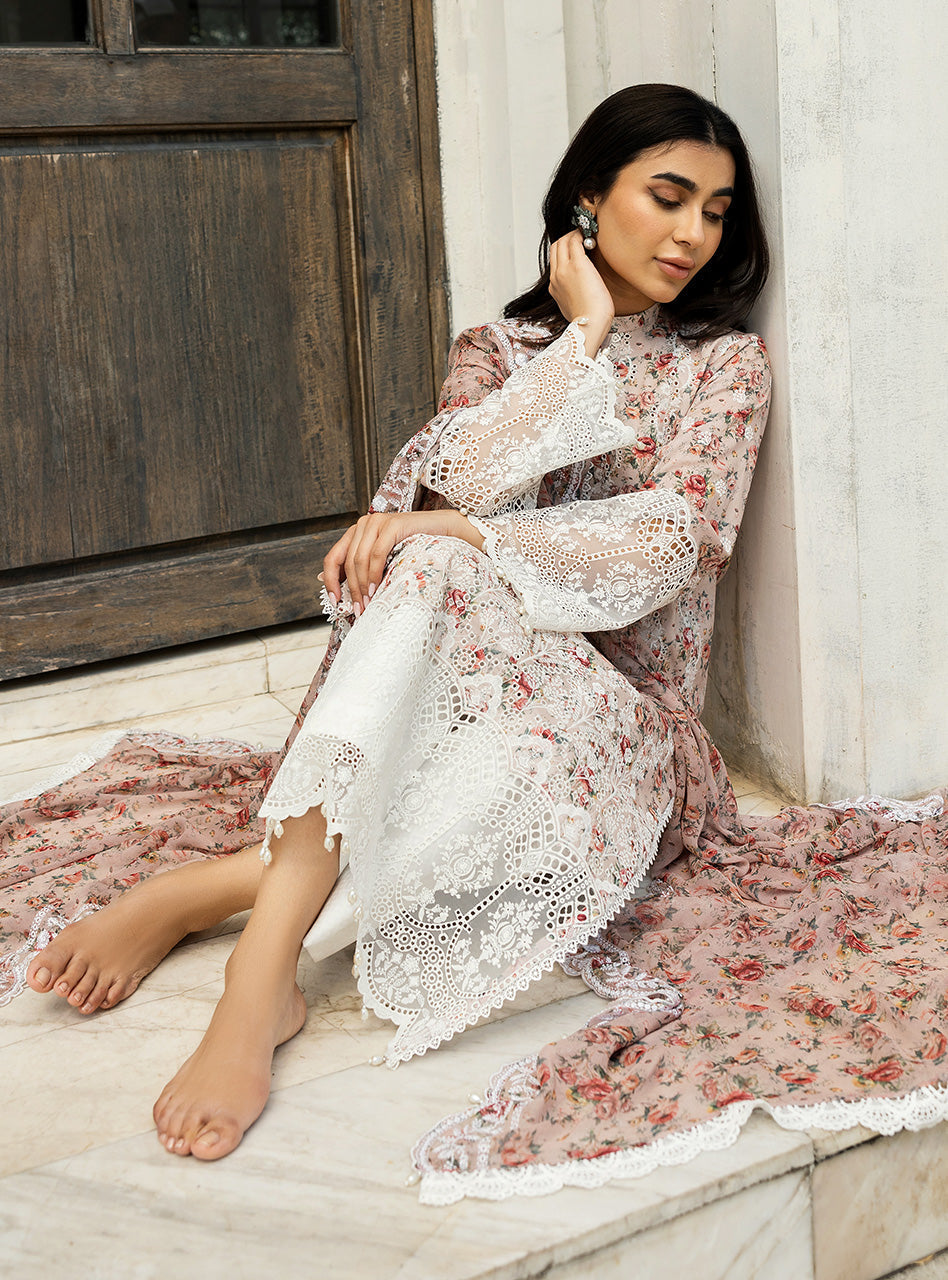 Zainab Chottani | Chikankari 25 | Lamia - 9A XL Off White Chikankari