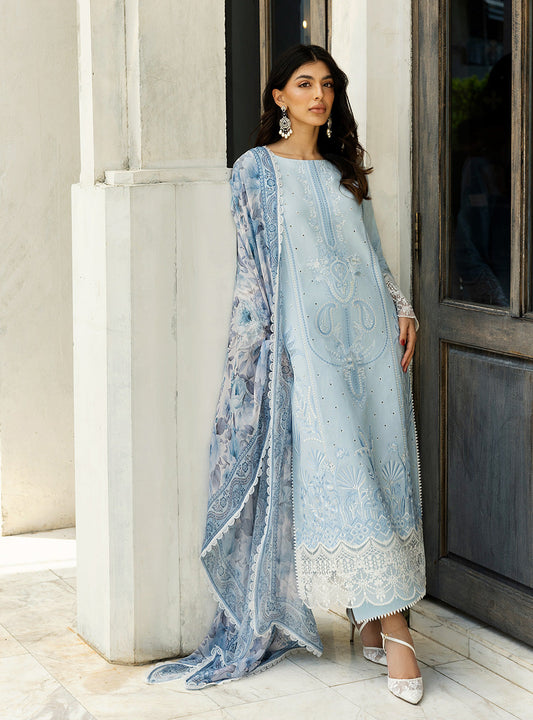 Zainab Chottani | Chikankari 25 | Liyah - 7B XS Light Blue Chikankari