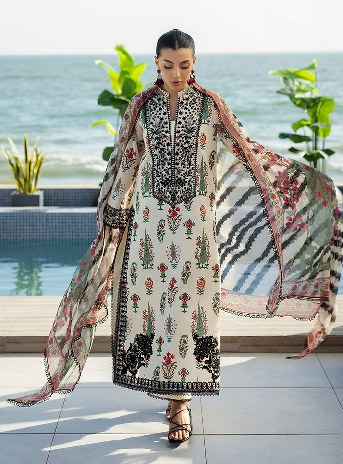 Zainab Chottani | Tahra Lawn 25 | Azureh S Pearl White Lawn