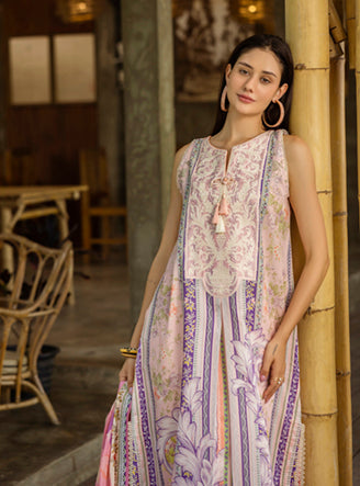 Roheenaz | Ethereal Bloom Lawn 25 | Eloria S Soft Lilac Printed lawn