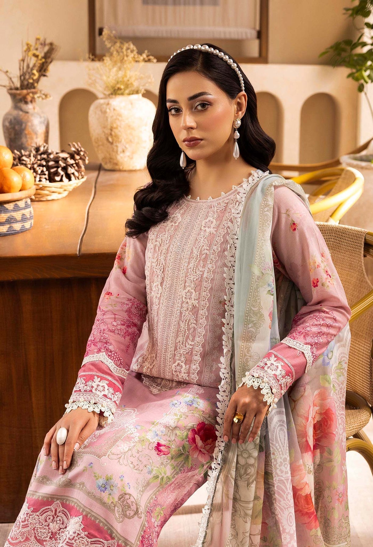 Adans Libas | Chantelle Print Lawn | CHANTELLE 99957 XL Light Pink Lawn