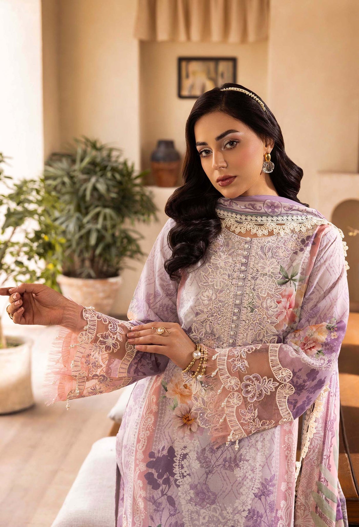 Adans Libas | Chantelle Print Lawn | CHANTELLE 99959 M Soft Lilac Lawn