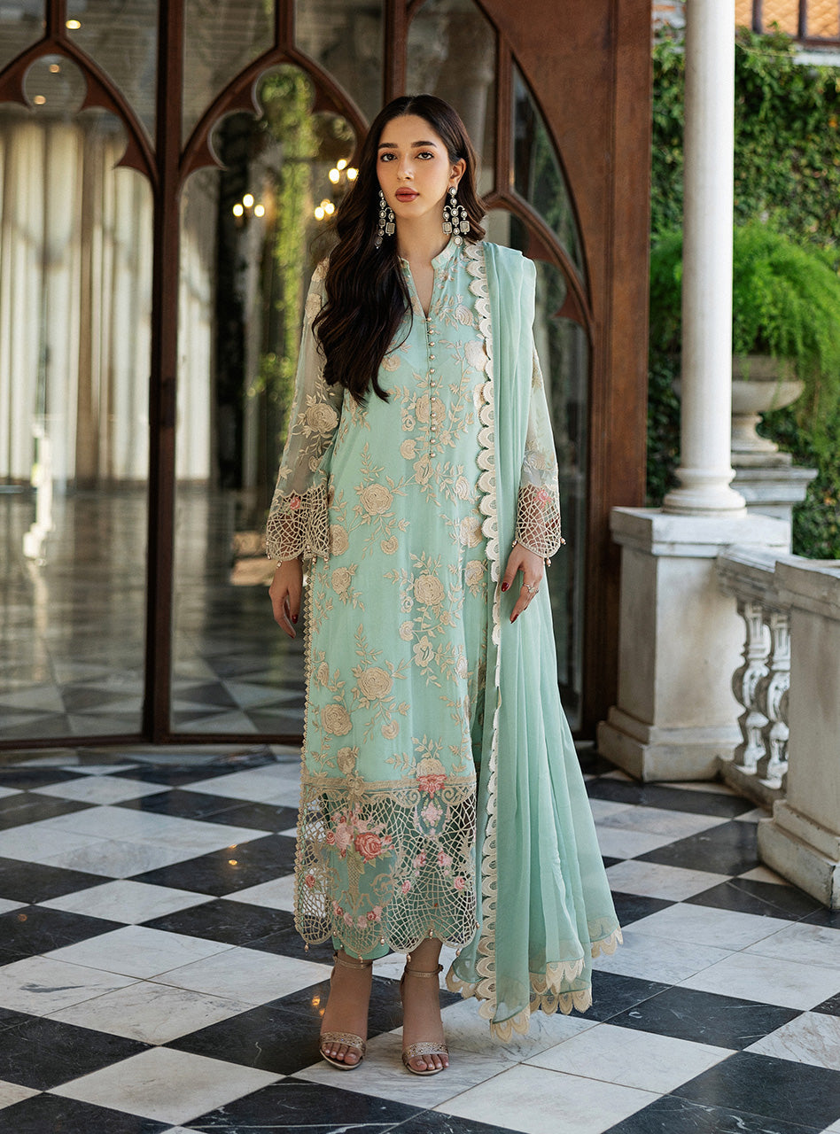 Zainab Chottani | Ramadan Edit 25 | Seafoam Serenity XS Mint Green Pure Chiffon