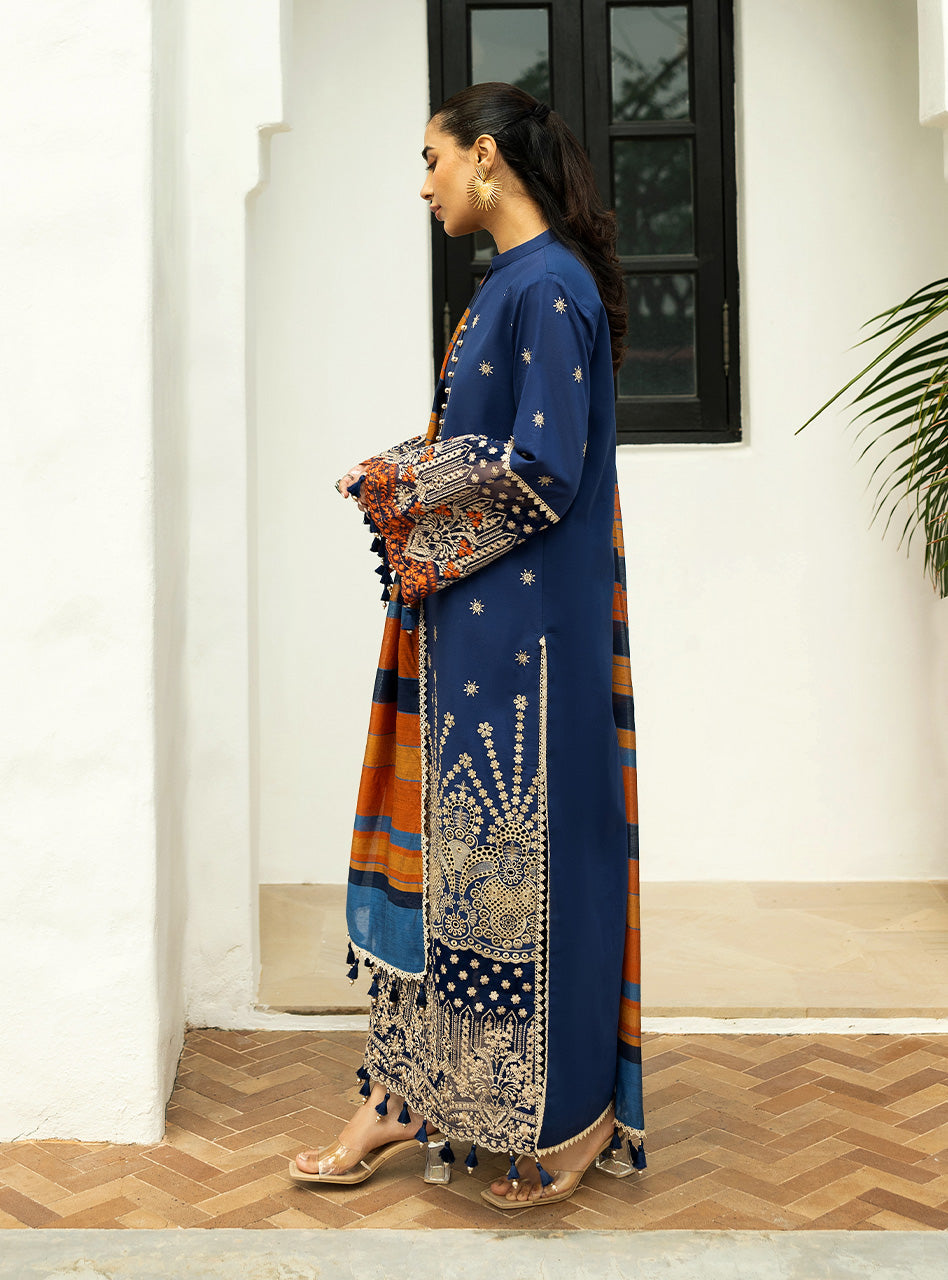 Zainab Chottani | Chikankari 25 | Elma - 3B L Royal Blue Chikankari