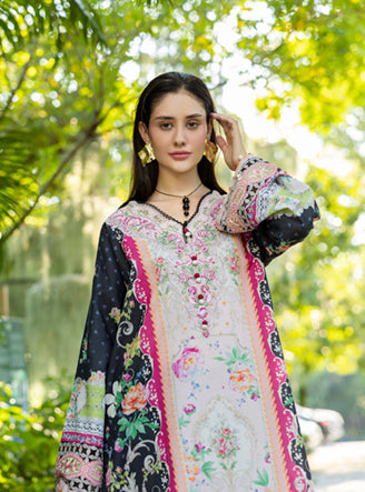 Roheenaz | Ethereal Bloom Lawn 25 | Nymeria Custom Size Navy Printed lawn