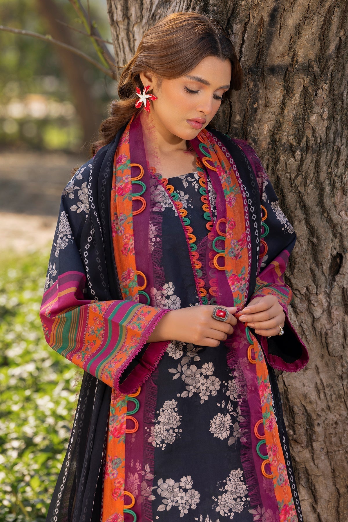 Charizma | C prints Lawn | CP5-14 Custom Size Black Lawn