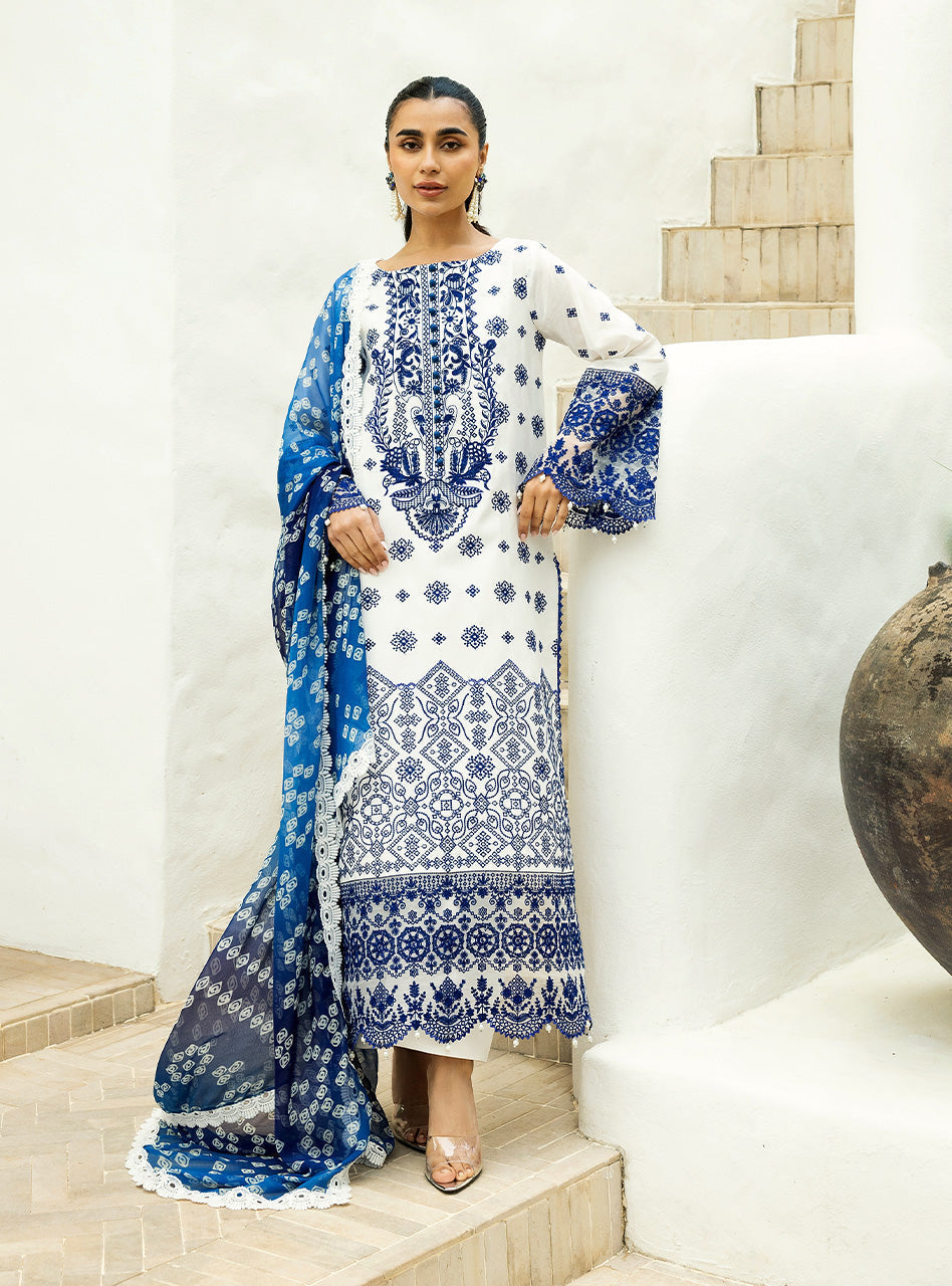 Zainab Chottani | Chikankari 25 | Reem - 8A XS White Chikankari
