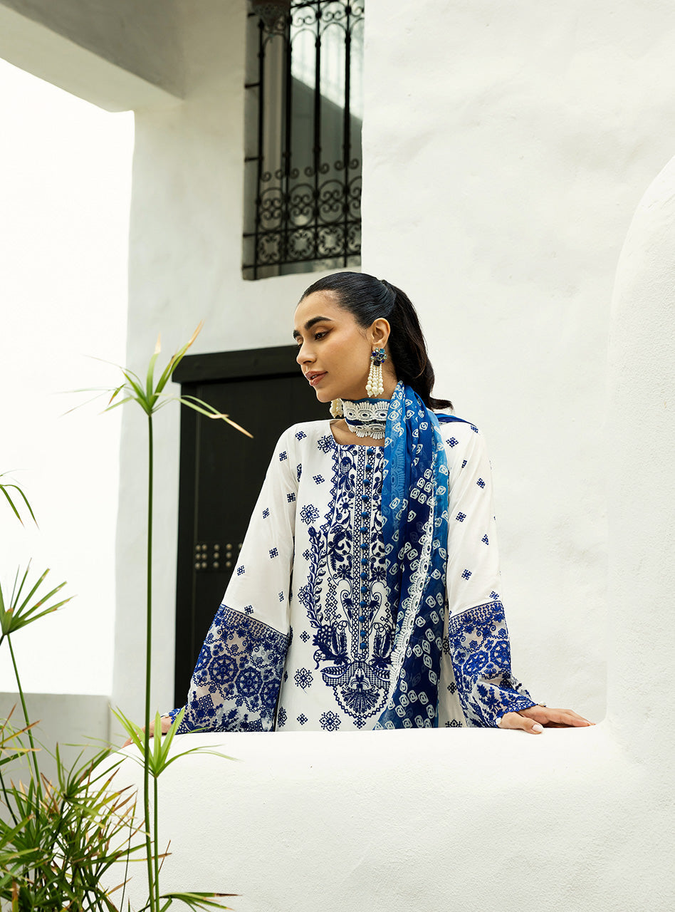 Zainab Chottani | Chikankari 25 | Reem - 8A L White Chikankari