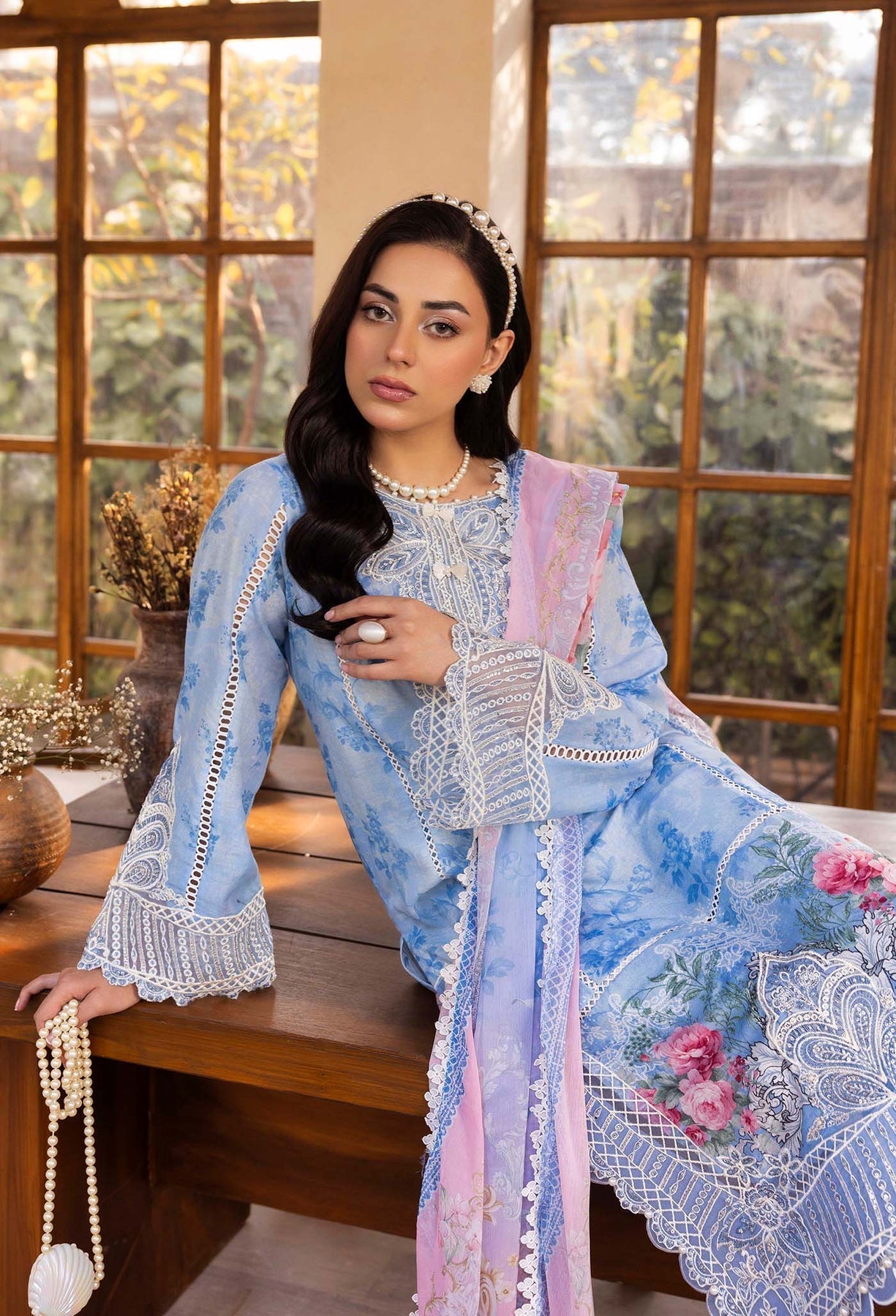 Adans Libas | Chantelle Print Lawn | CHANTELLE 99955 L Light Blue Lawn