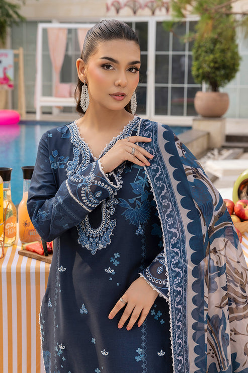 Saad Shaikh | Lawn 25 | Navy Blue - Blue Mirage L Navy Blue Lawn