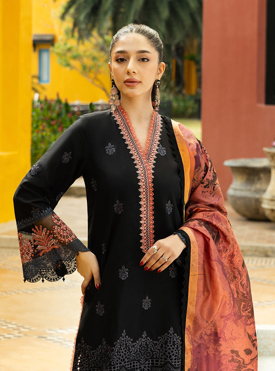 Zainab Chottani | Chikankari 25 | Selah - 5A M Black Chikankari