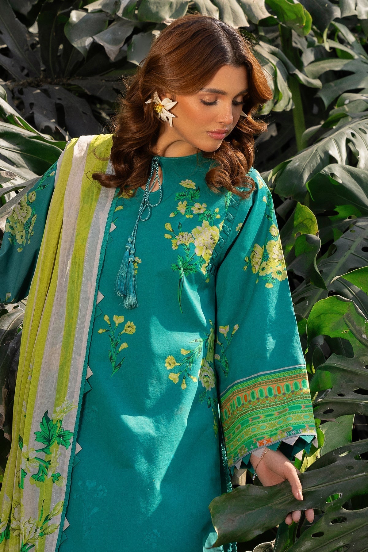 Charizma | C prints Lawn |CP5-21 S Teal Green Lawn