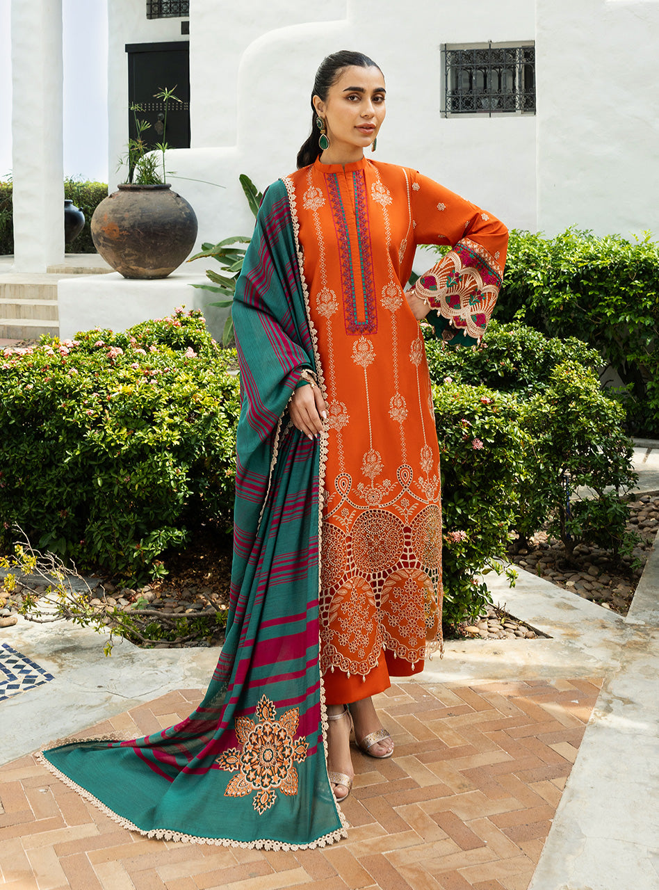 Zainab Chottani | Chikankari 25 | Zynah - 1A XS Orange Chikankari